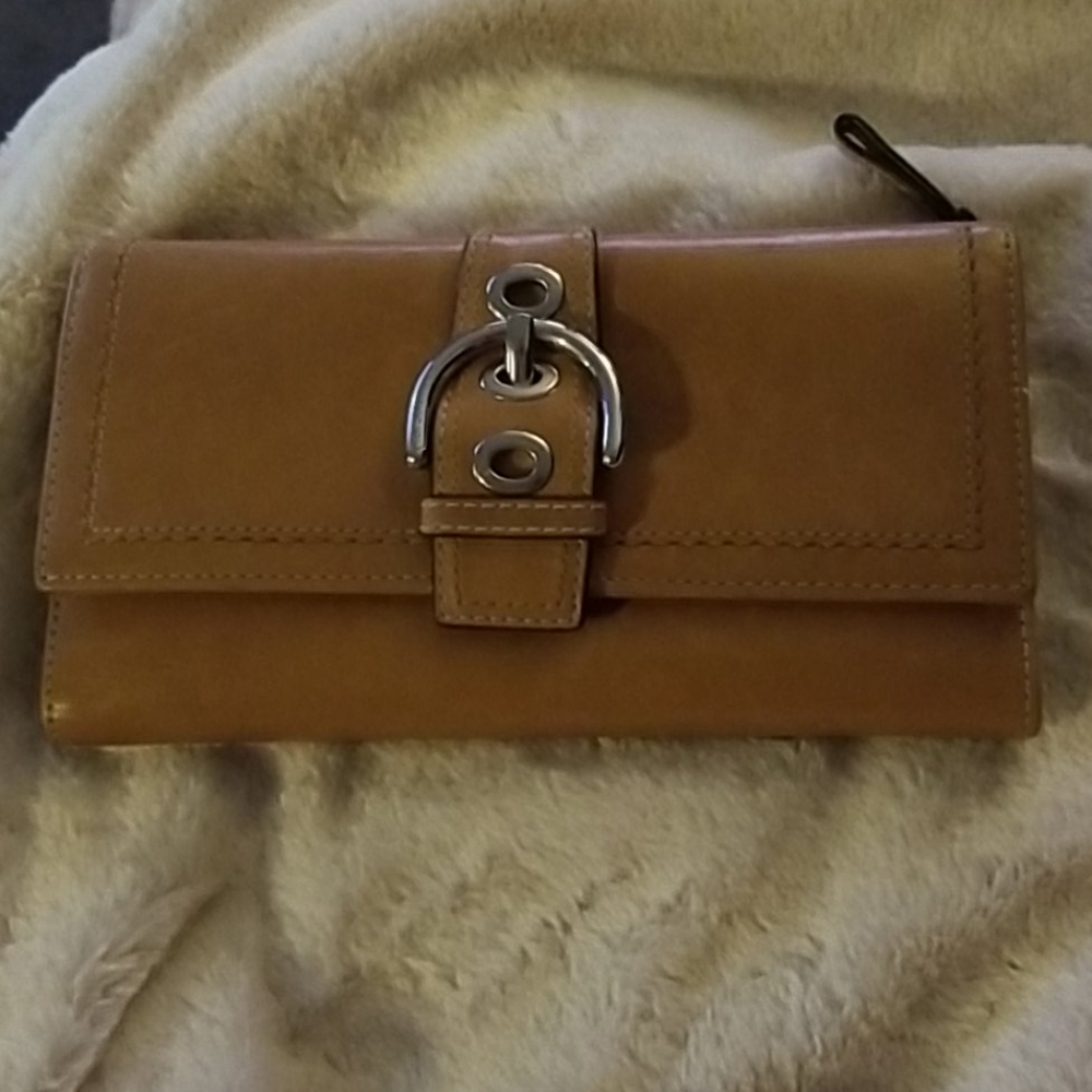Coach brown large buckle wallet
